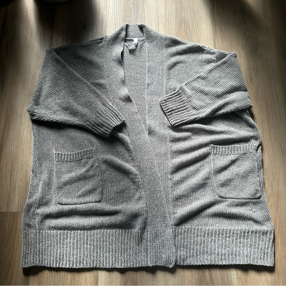 Lane Bryant Cacique Oversized Silver Chenile Women's Lounge Cardigan 26/28 SALE! - Picture 10 of 11